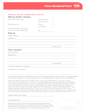 Money Order Form PDF