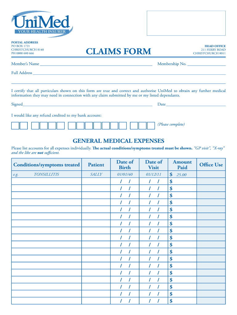 Unimed Trinidad Booklet  Form