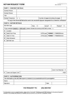 Notam Request Form