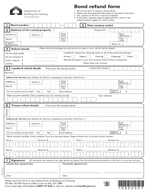 Bond Refund Form