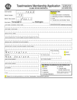 New Member Application Form Terrace 12 Toastmasters Terraceat12 Co