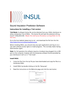 Insul Trial License  Form