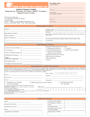 Bob Remittance Form