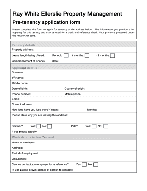 Ray White Application Form PDF