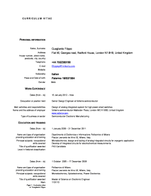 Polimi Cv Template  Form