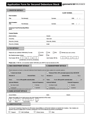 Debenture Application Form