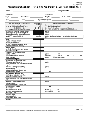  Retaining Wall Inspection Checklist 2011-2024