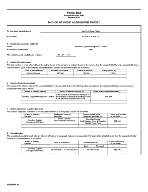 Asic Form 603