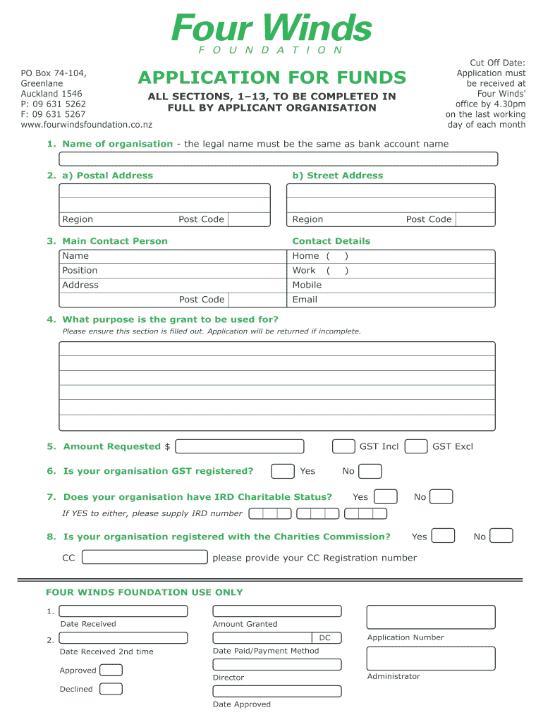 Four Winds Foundation  Form
