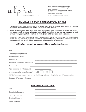 Annual Leave Form PDF