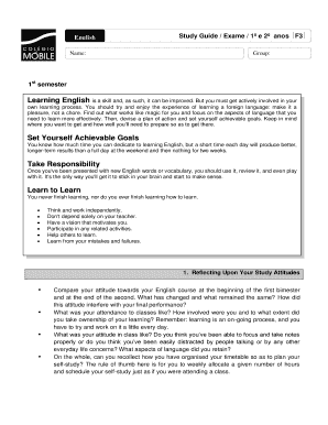 Learning English Escola M Bile Form