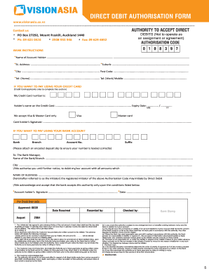 Direct Debit Authorisation Form