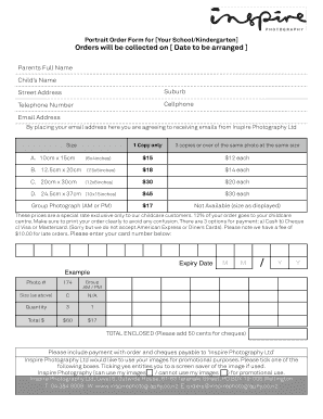 Photography Order Form Template: get and sign the form in seconds