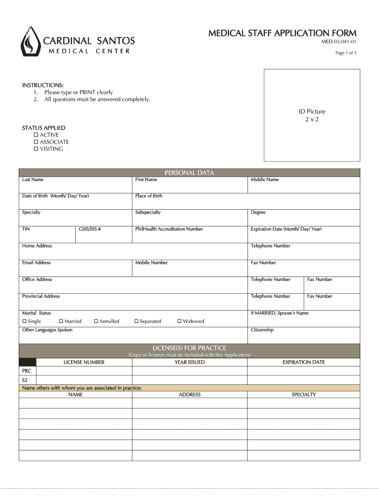 Cardinal Santos Medical Center Form