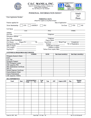 Csc Form