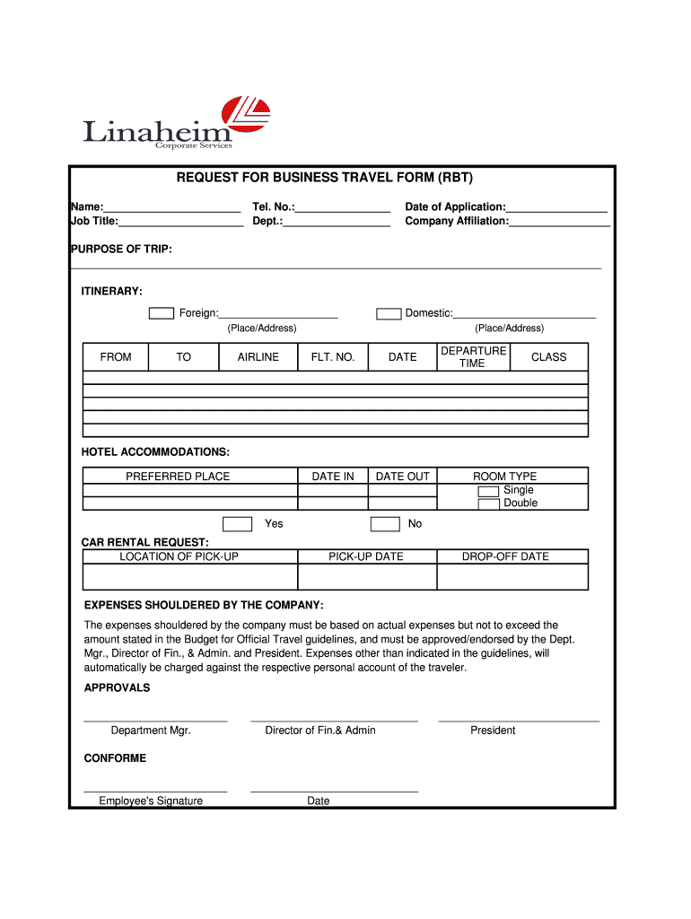 Trip Application Format