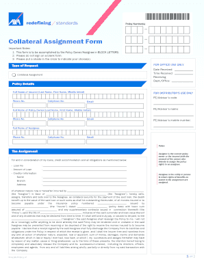 Collateral Assignment Form Axa Com