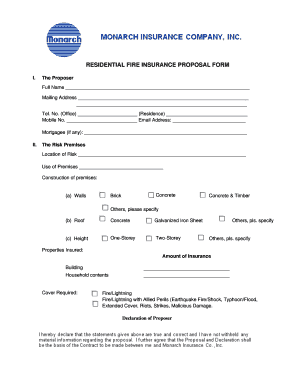 Proposal Form in Insurance