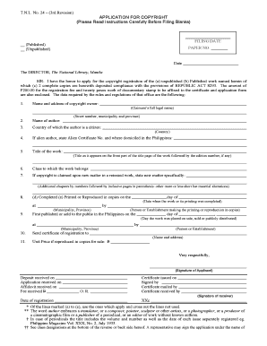 T N L No 24 3rd Revision APPLICATION for Creative Law  Form