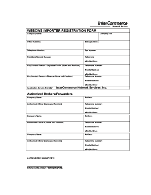 Intercommerce Registration Form