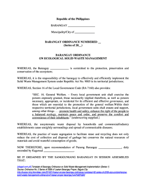 Barangay Ordinance Examples  Form