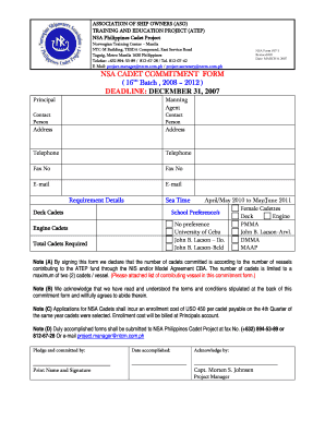 Nsa Application Form