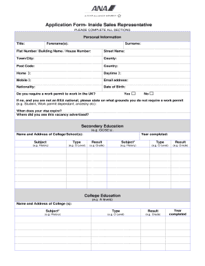 Sales Agent Application Form