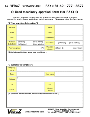 Equipment Appraisal Template  Form