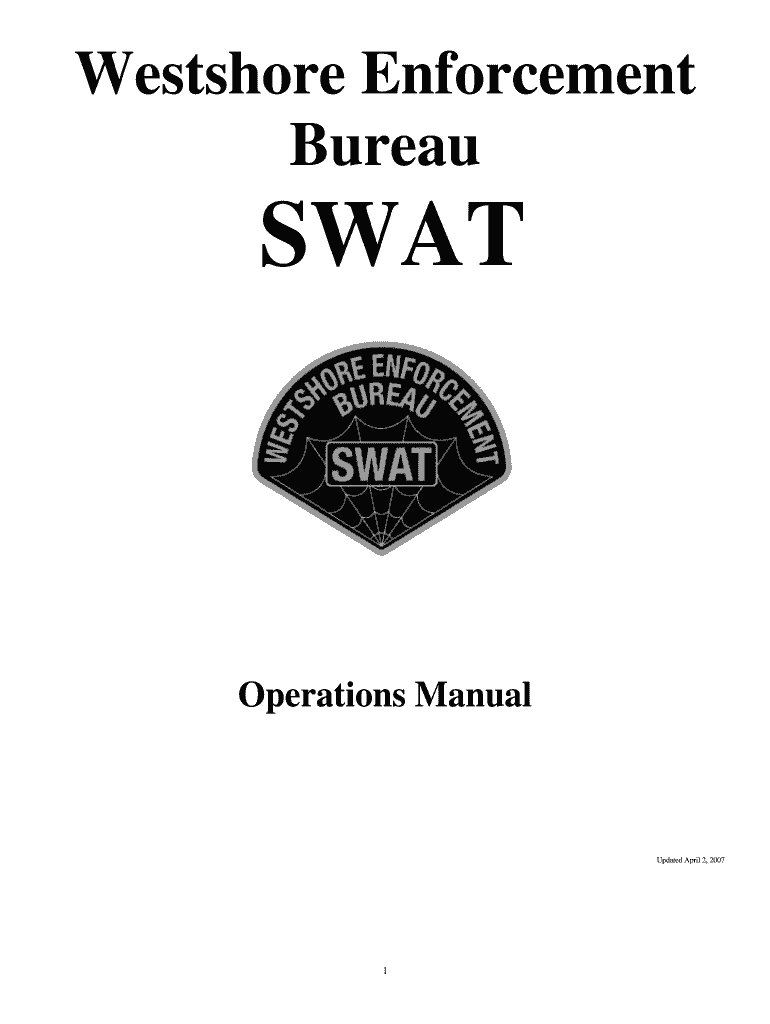 Westshore Enforcement Bureau SWAT Operations    CTAPBRASIL  Form