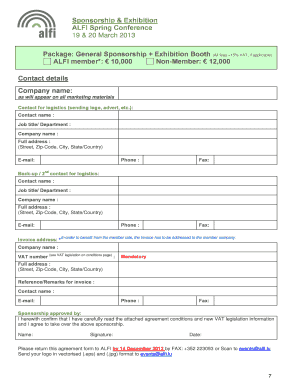 Package General Sponsor & Exhibition Booth Alfi Form