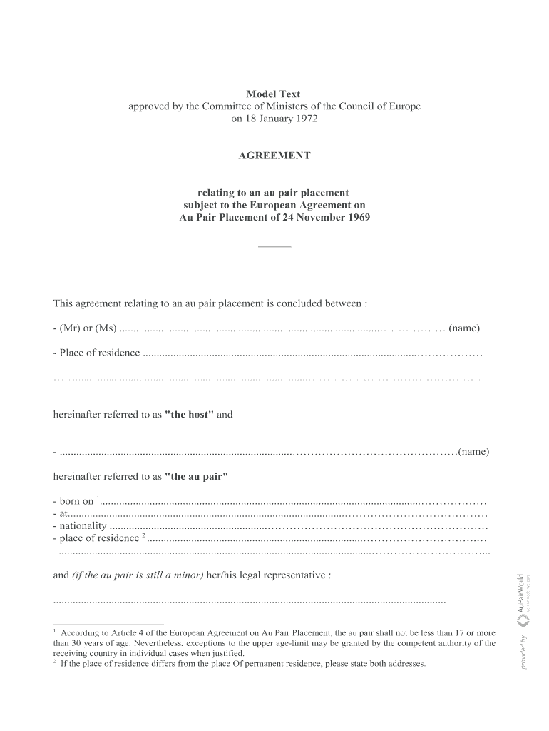 Pair Agreement  Form