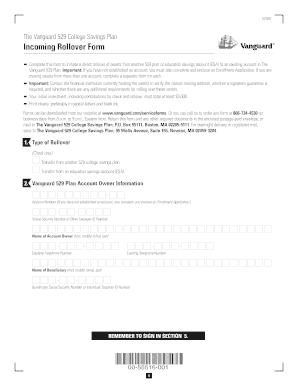 Vanguard 529 Rollover  Form