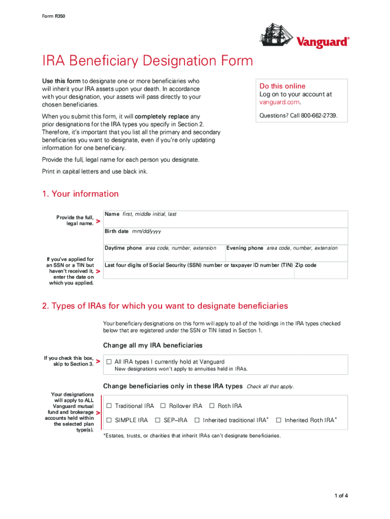 Vanguard Beneficiary Form