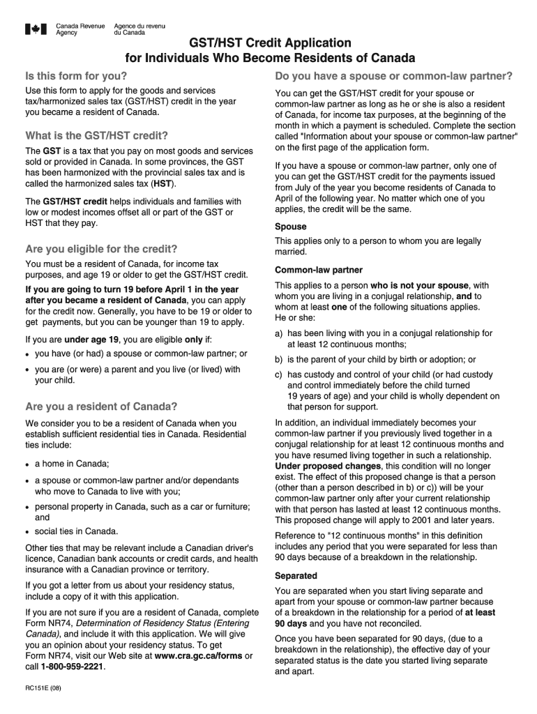  Rc151 Fillable Form 2008