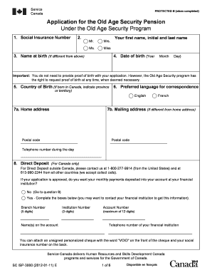 Filling Out Oas Pension Form