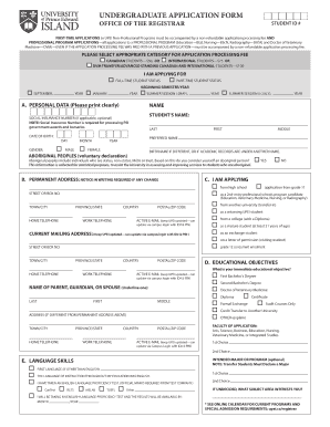 Application Form University of Prince Edward Island Upei