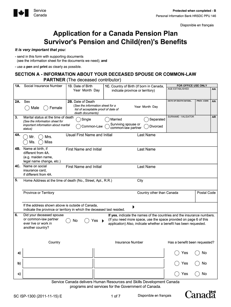  Canada Pension Application Form 2020