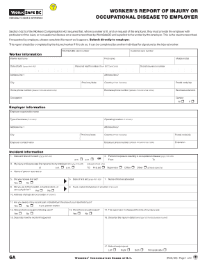 Form 6A, WorkSafeBC  BCIT  Bcit