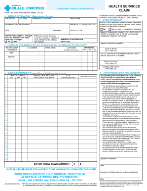 Alberta Blue Cross Claim Form PDF