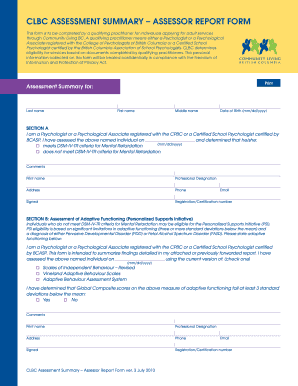 Clbc Assessor Review Form