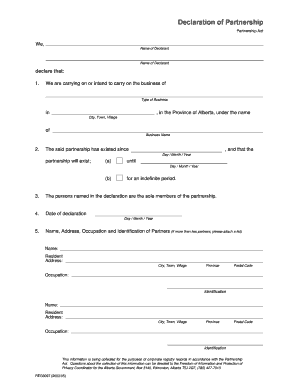 Declaration of Partnership Service Alberta Servicealberta Gov Ab  Form