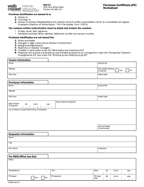  Purchase Certificate Pc Worksheet Wsib Form 2011