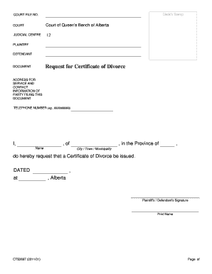 CTS3697 Request for Certificate of Divorce Each Person Who Obtains a Divorce Requires a Certificate of Divorce to Prove Thay Hav  Form