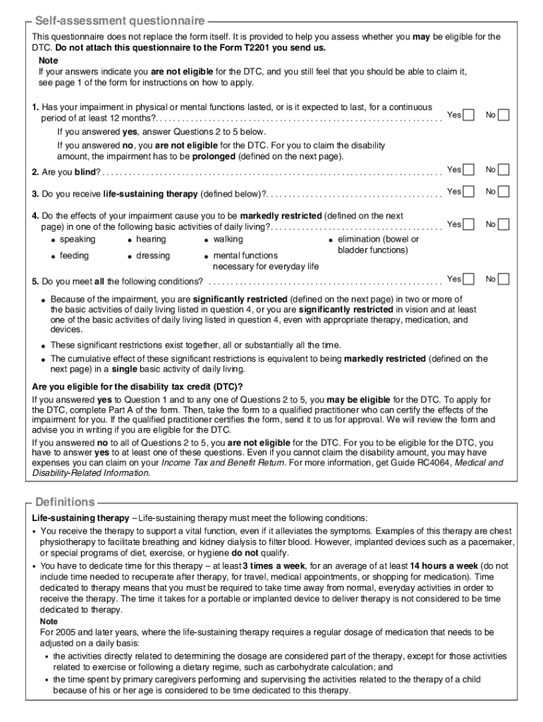  Canadian Disability Tax Credit Form 2010