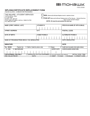  Mohawk College Diploma Request 2011-2024