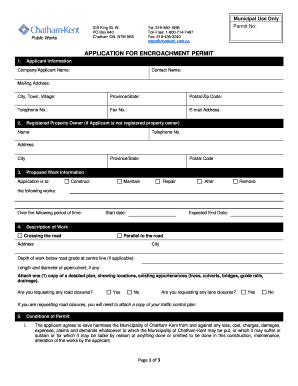 Encroachment Permit  Form