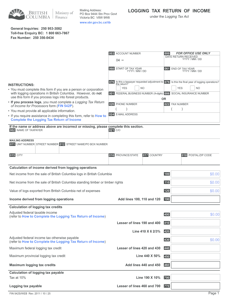 Get and Sign Fin 542s  Form 2011