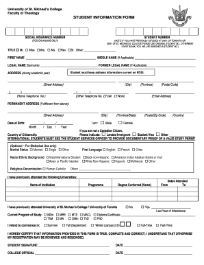 Student Information Form