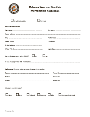 Oshawa Shooting Club  Form