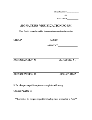 Get and Sign Verification of Signature Form 